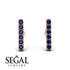 Geometrical Gold Bar Sapphire Earrings - Bonnie No. 14 image 5
