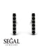 Geometrical Gold Bar Black Diamond Earrings - Bonnie No. 9