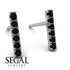Geometrical Gold Bar Black Diamond Earrings - Bonnie No. 9