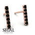 Geometrical Gold Bar Black Diamond Earrings - Bonnie No. 8 image 2
