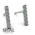 Geometrical Gold Bar Diamond Earrings - Bonnie No. 3