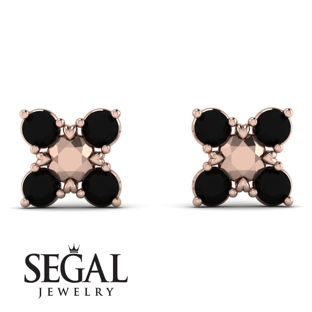 Geometric Black Diamond Earrings Golden Diamond - Jayda No. 8