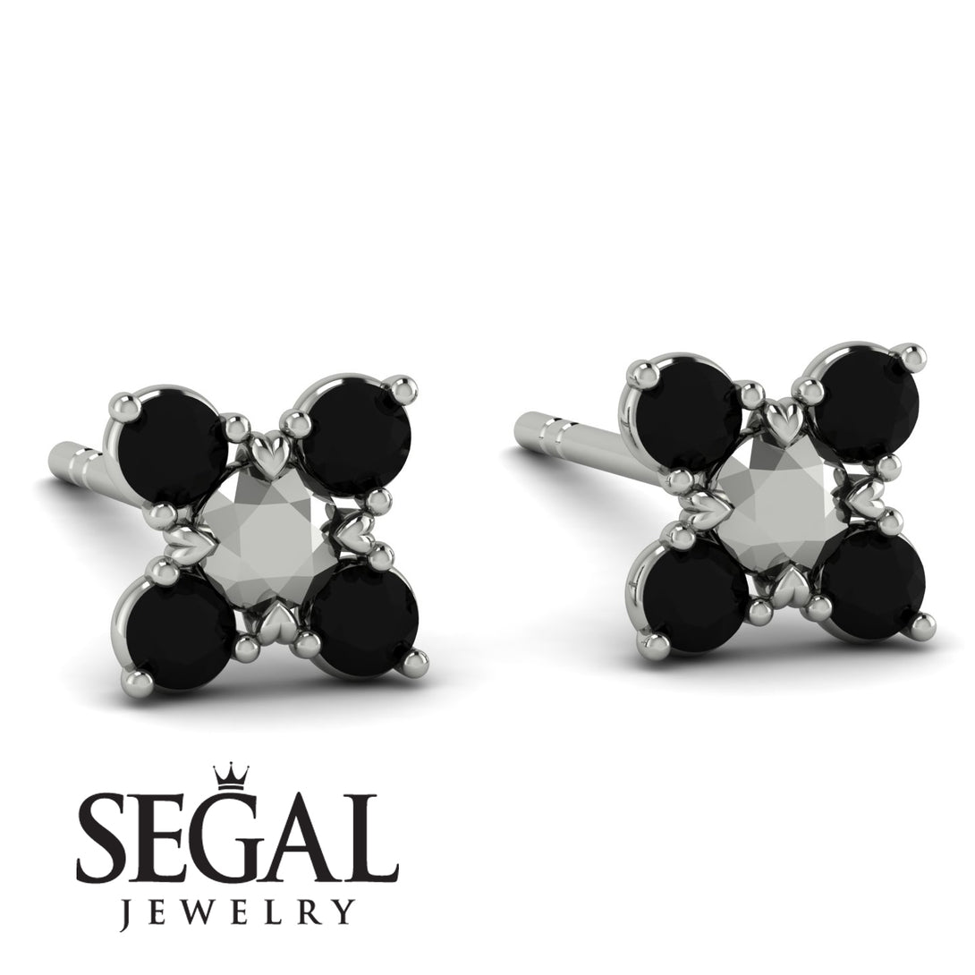 Geometricblack Diamond Earrings Golden Diamond - Jayda No. 9