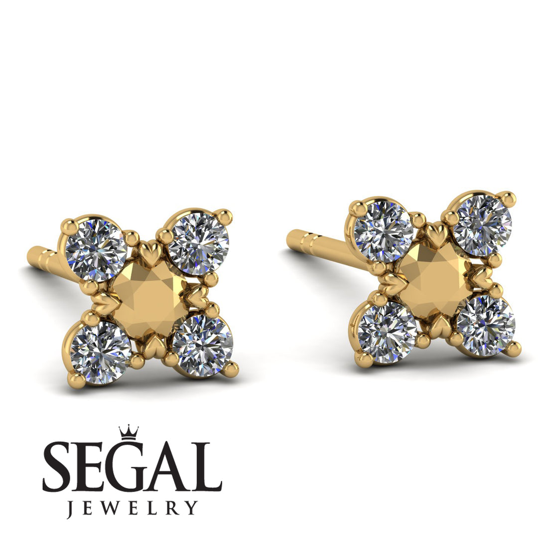 Geometric diamond Earrings Golden Diamond - Jayda No. 1