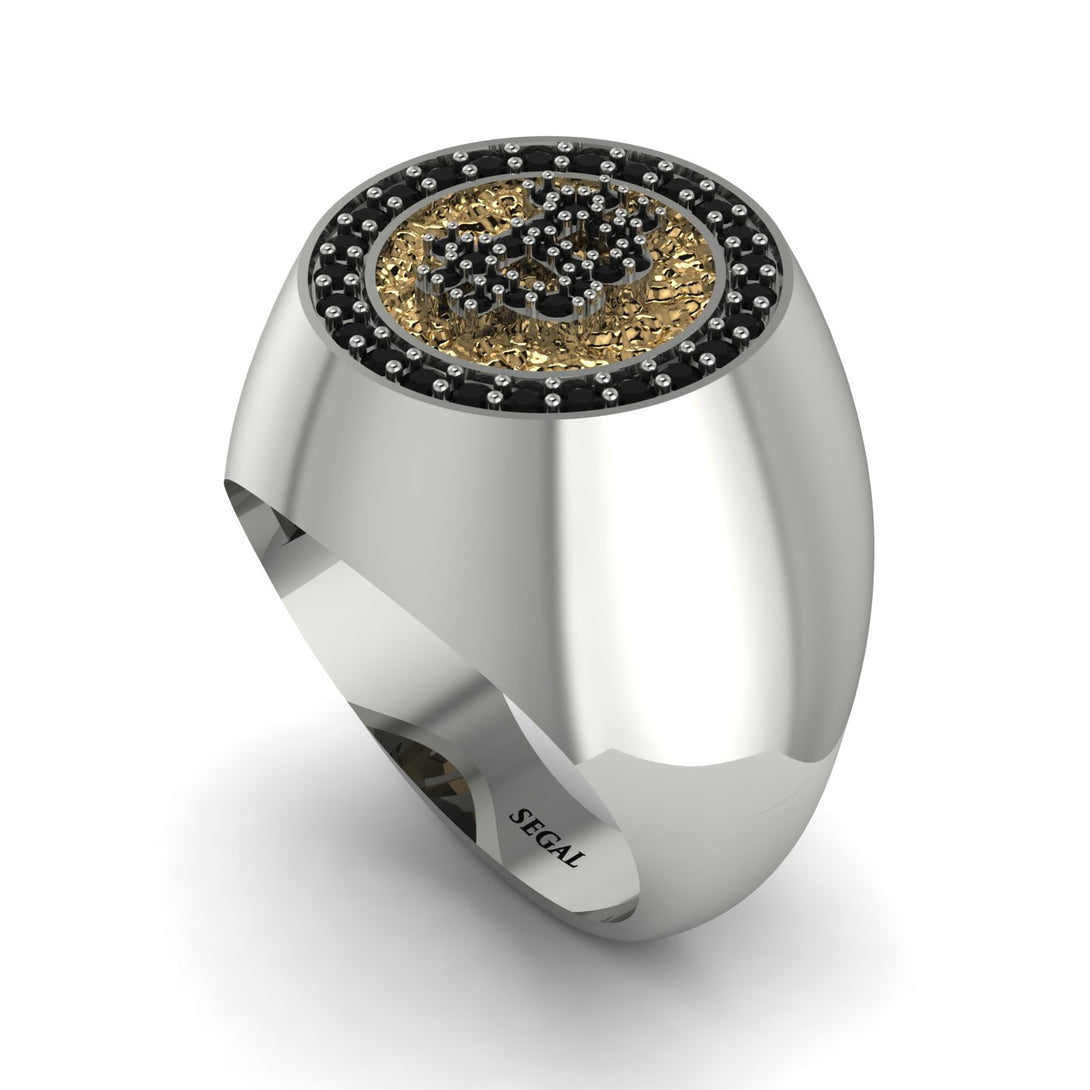 Glamorous Black Diamond Bitcoin Ring - Dominic No. 21