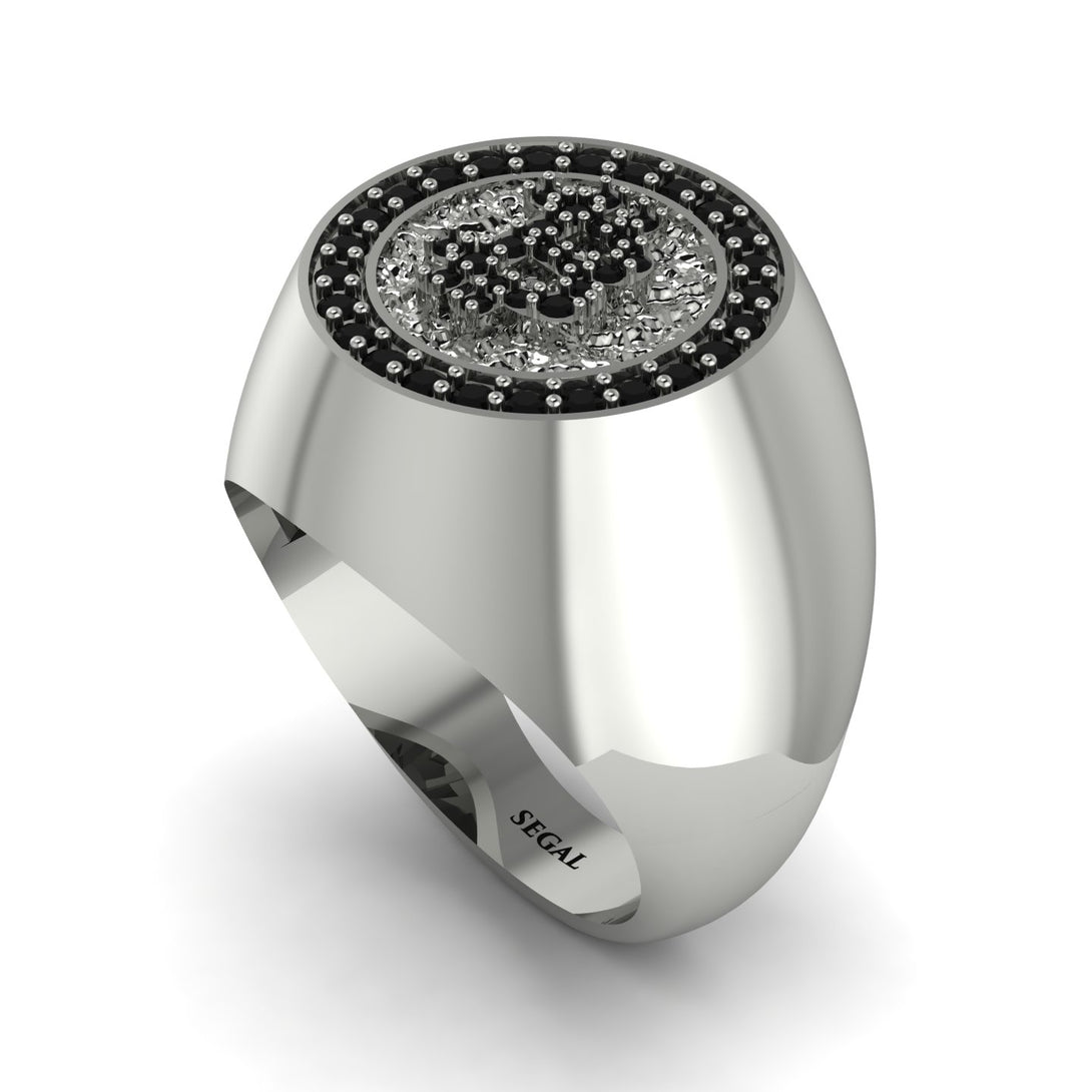 Glamorous Black Diamond Bitcoin Ring - Dominic No. 27