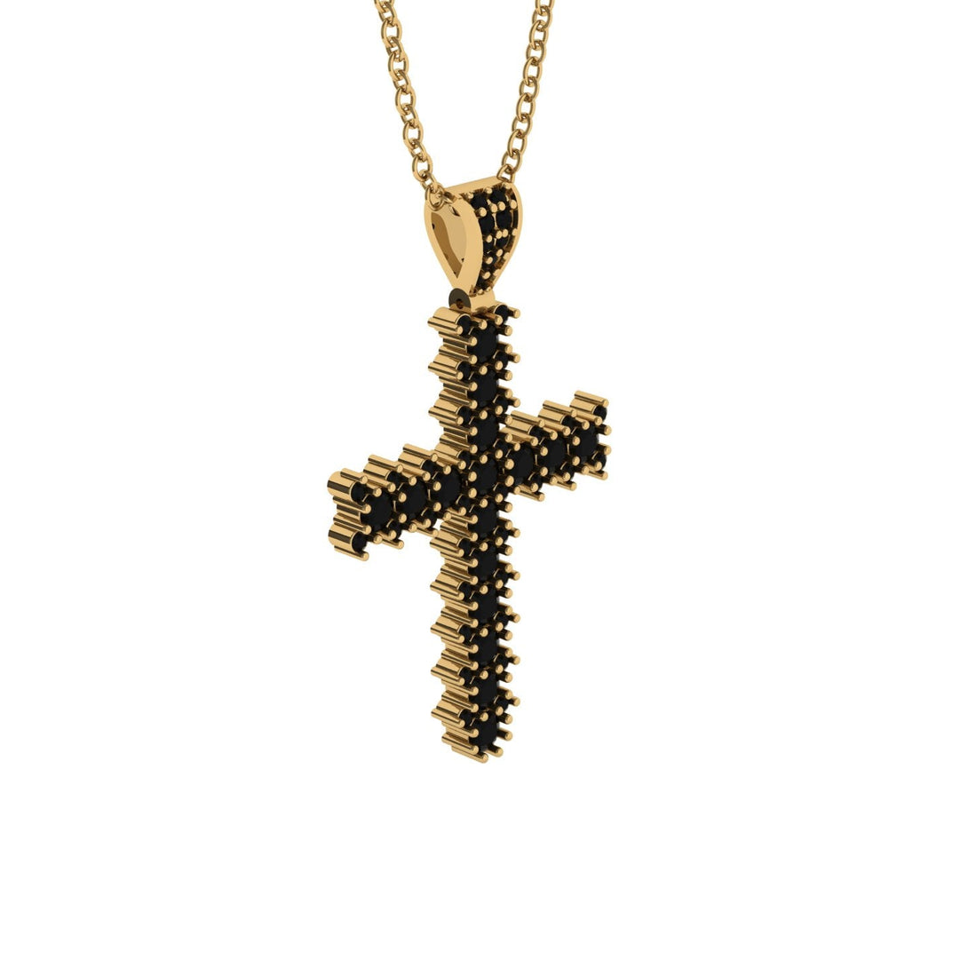 Glamorous Black Diamond Cross Pendant - Raymond No. 7