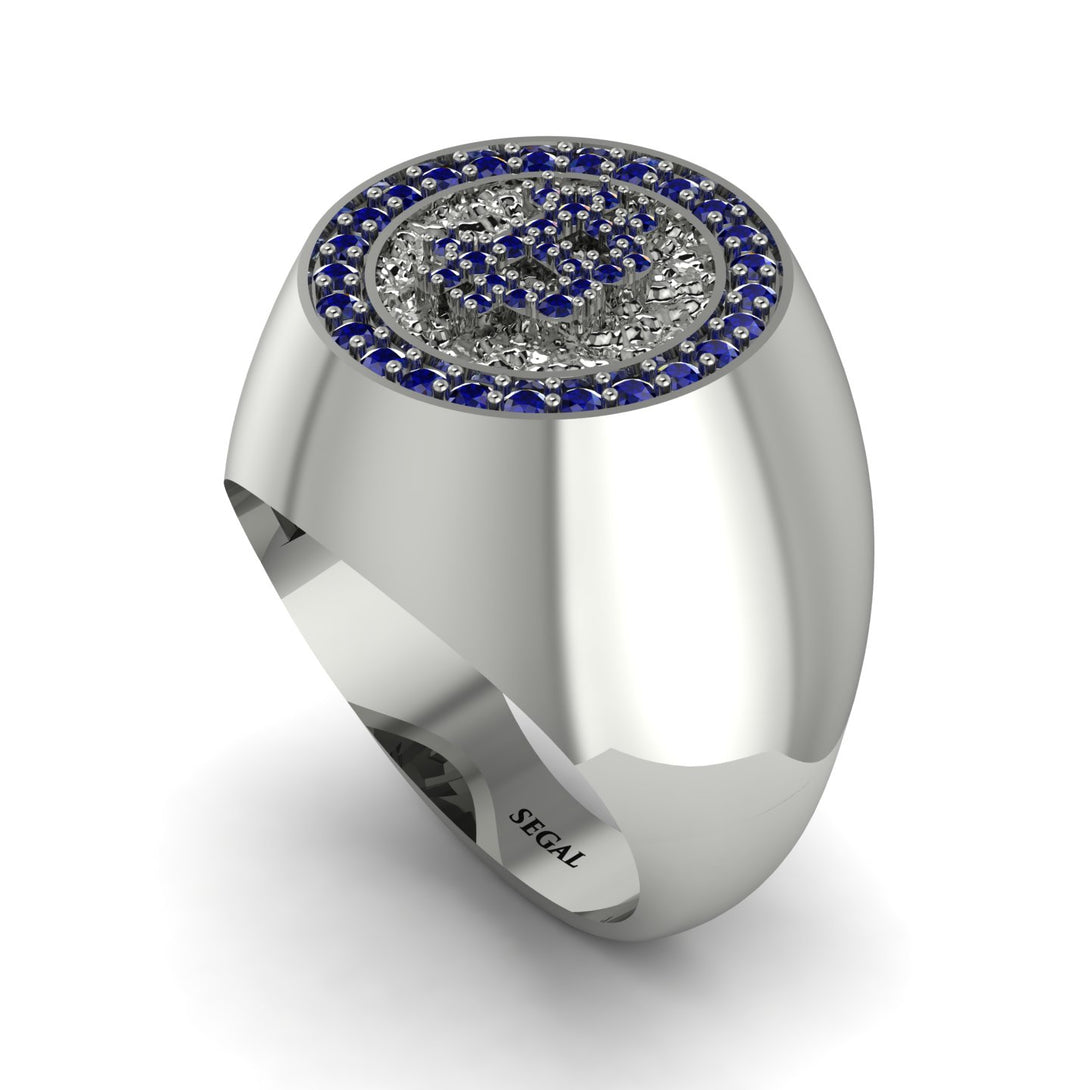 Glamorous Sapphire Bitcoin Ring - Dominic No. 45