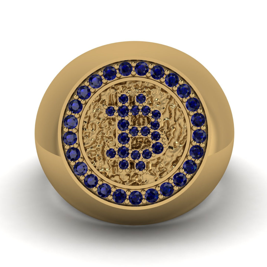 Glamorous Sapphire Bitcoin Ring - Dominic No. 37