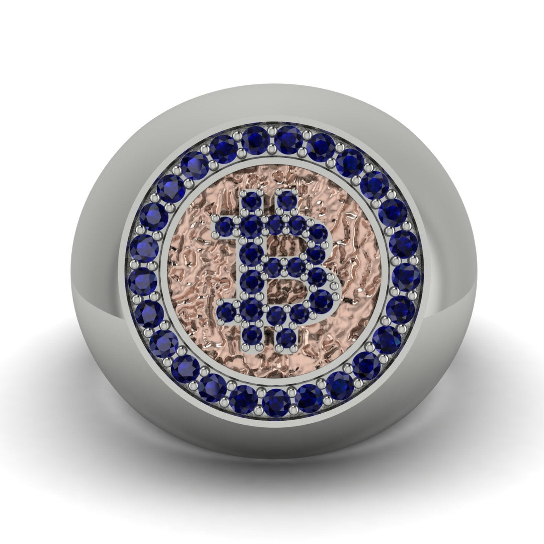 Glamorous Sapphire Bitcoin Ring - Dominic No. 42