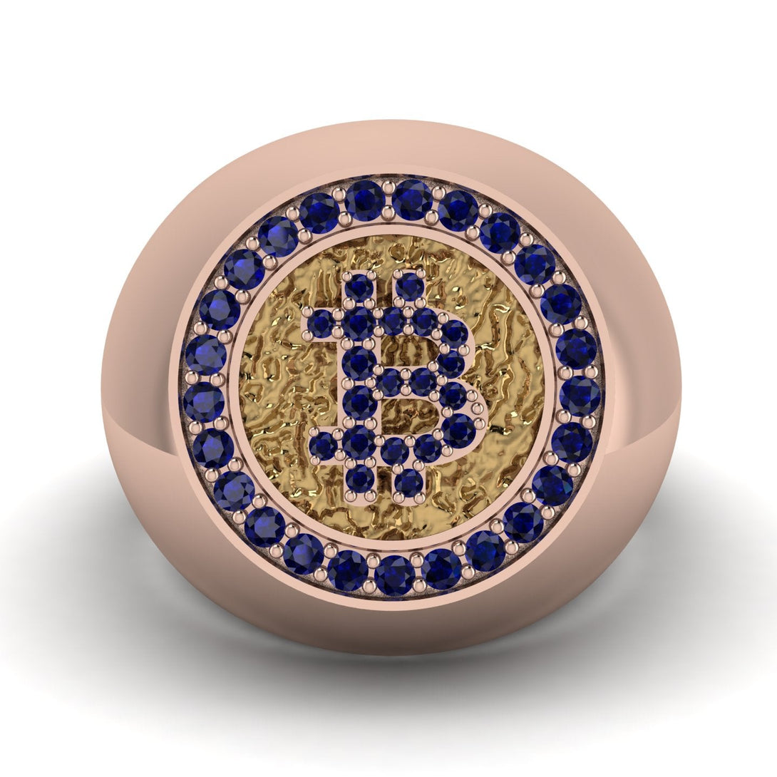 Glamorous Sapphire Bitcoin Ring - Dominic No. 38
