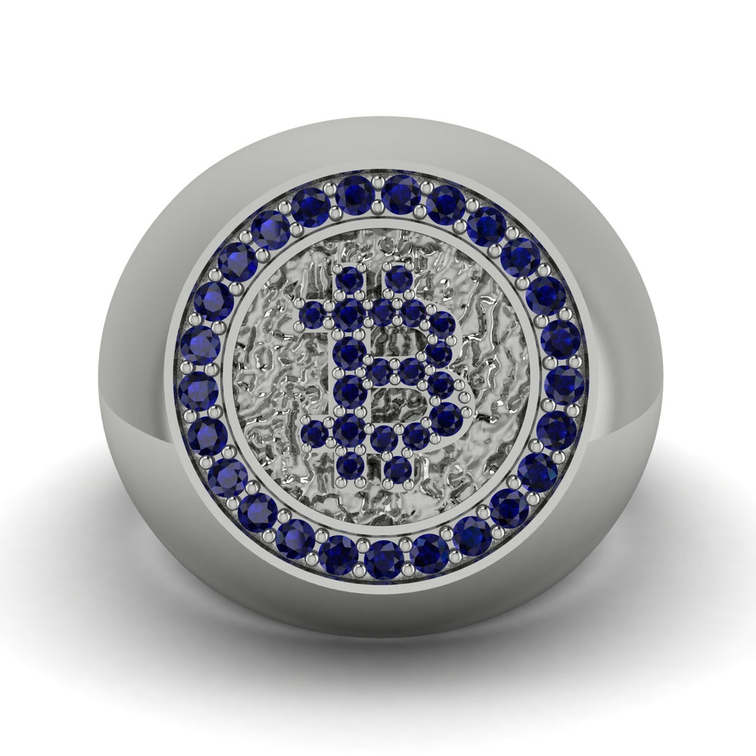 Glamorous Sapphire Bitcoin Ring - Dominic No. 45