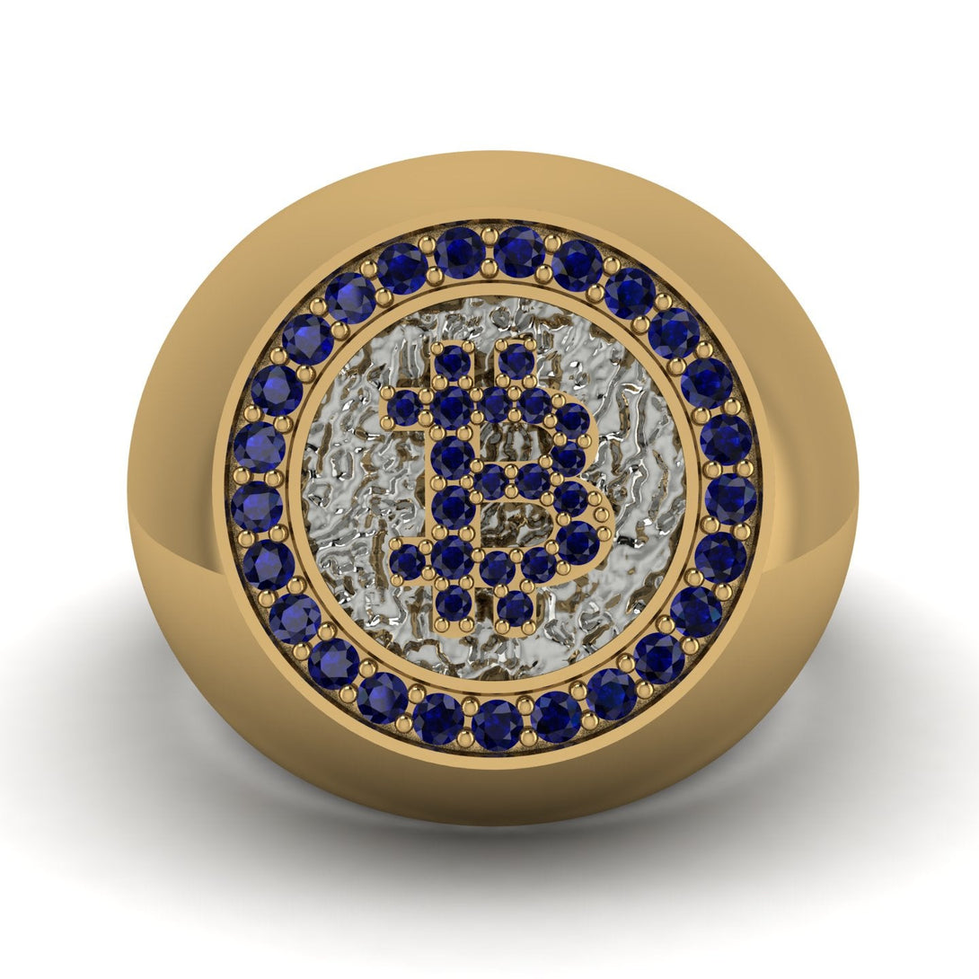 Glamorous Sapphire Bitcoin Ring - Dominic No. 43