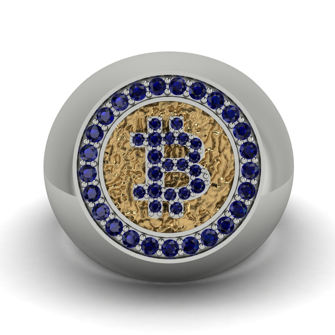 Glamorous Sapphire Bitcoin Ring - Dominic No. 39