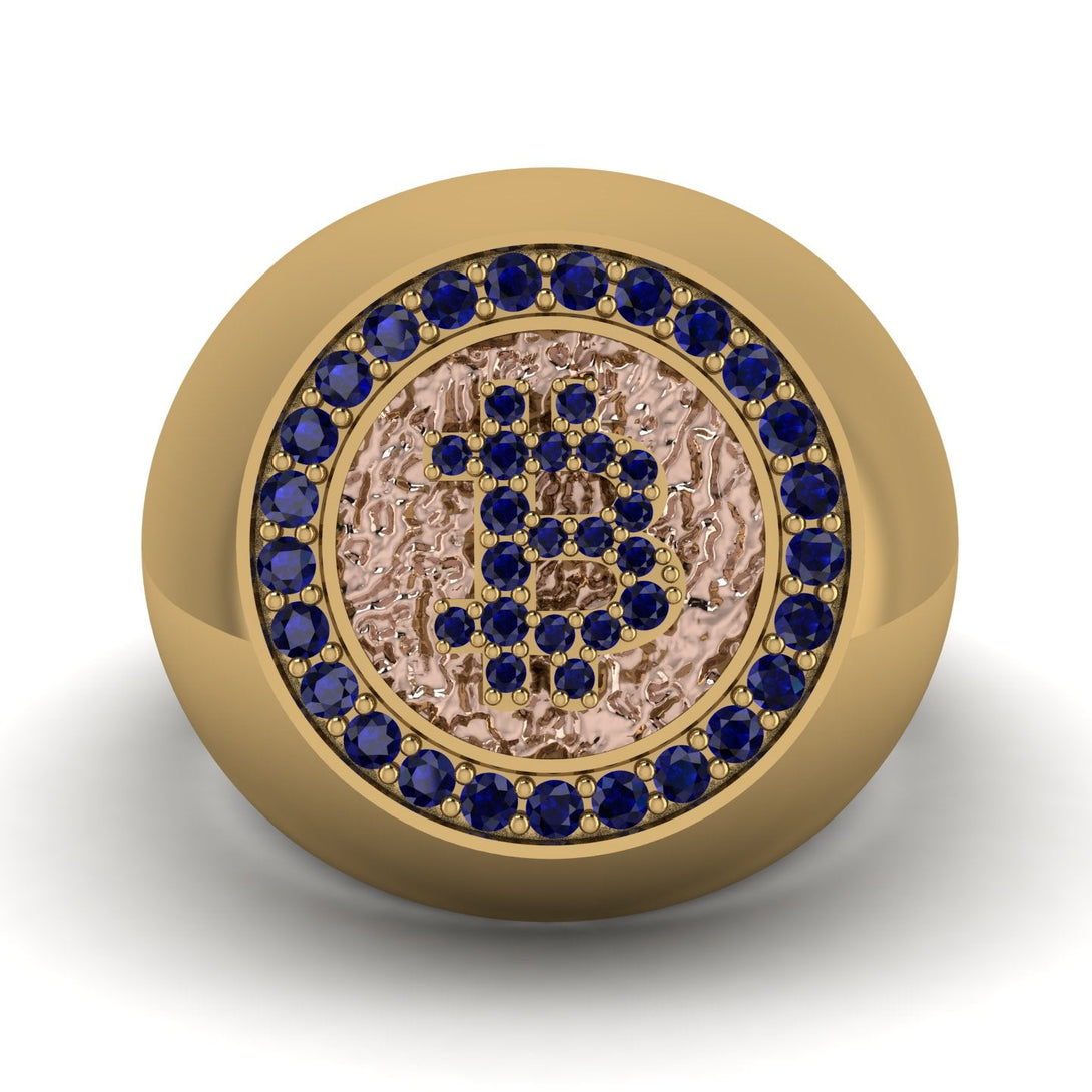 Glamorous Sapphire Bitcoin Ring - Dominic No. 40