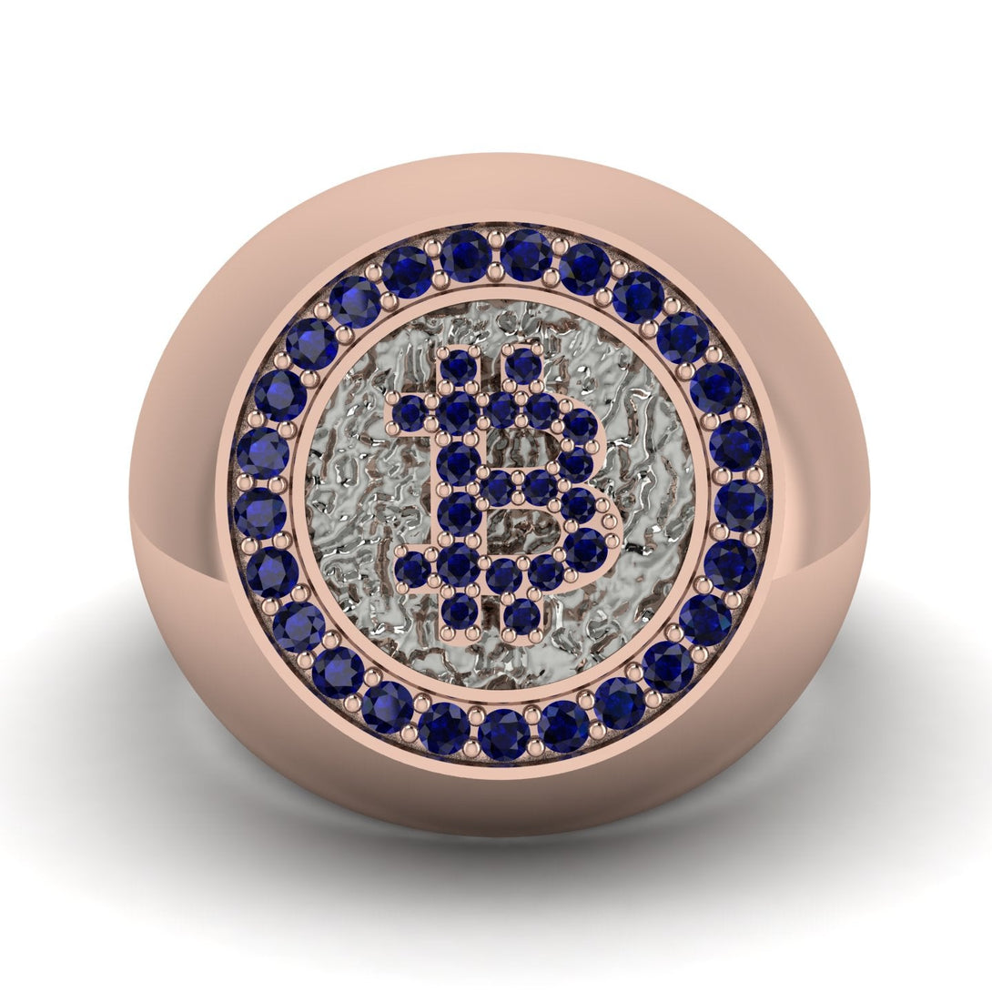 Glamorous Sapphire Bitcoin Ring - Dominic No. 44