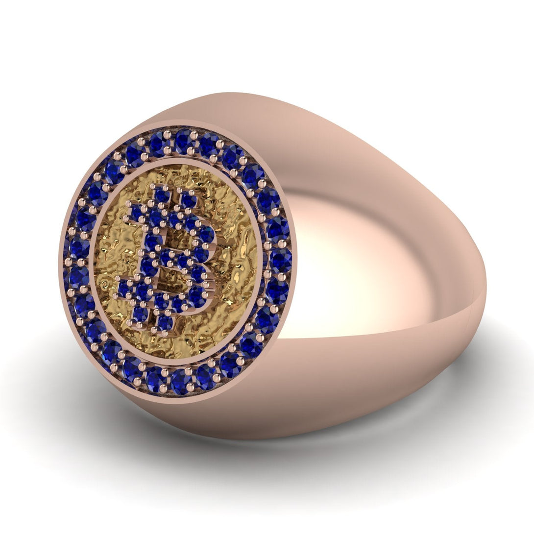 Glamorous Sapphire Bitcoin Ring - Dominic No. 38