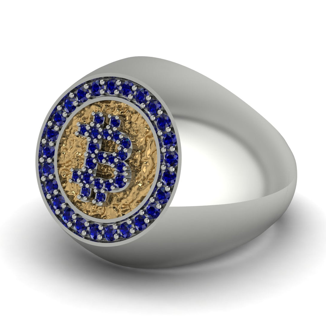 Glamorous Sapphire Bitcoin Ring - Dominic No. 39