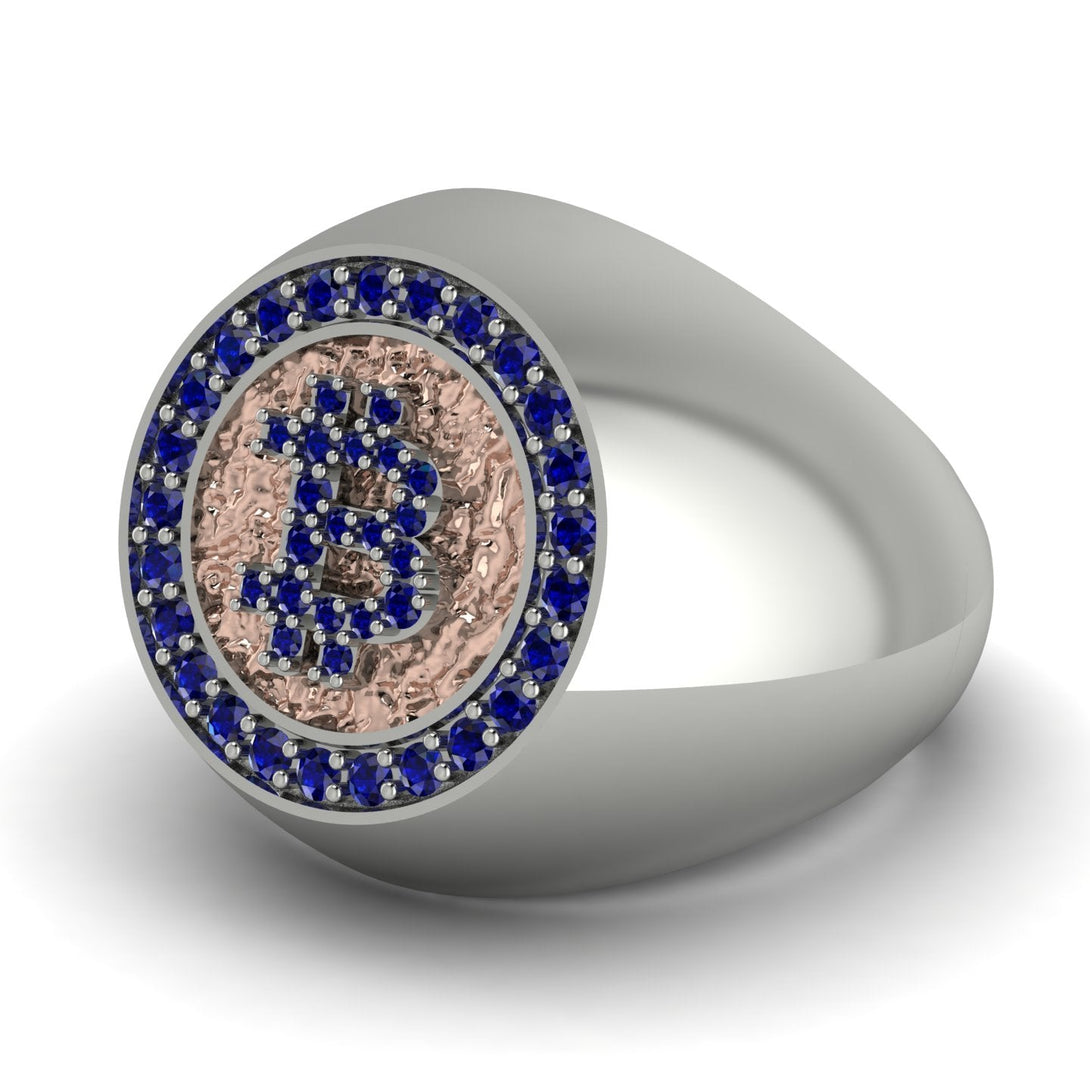 Glamorous Sapphire Bitcoin Ring - Dominic No. 42