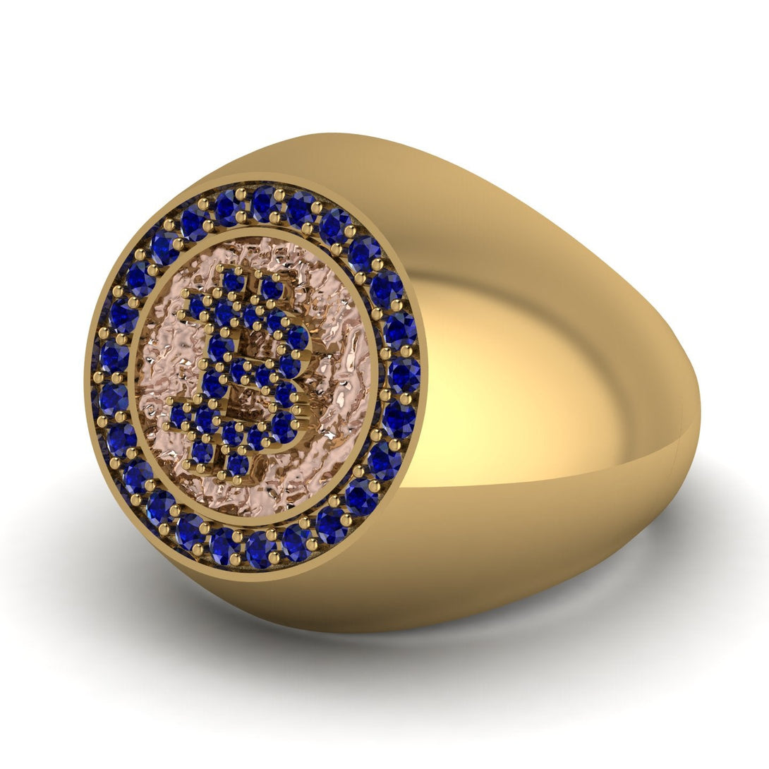 Glamorous Sapphire Bitcoin Ring - Dominic No. 40