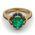 Glamorous Cushion Emerald Halo Engagement Ring - Susan No. 64 image 2