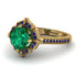 Glamorous Cushion Emerald Halo Engagement Ring - Susan No. 64