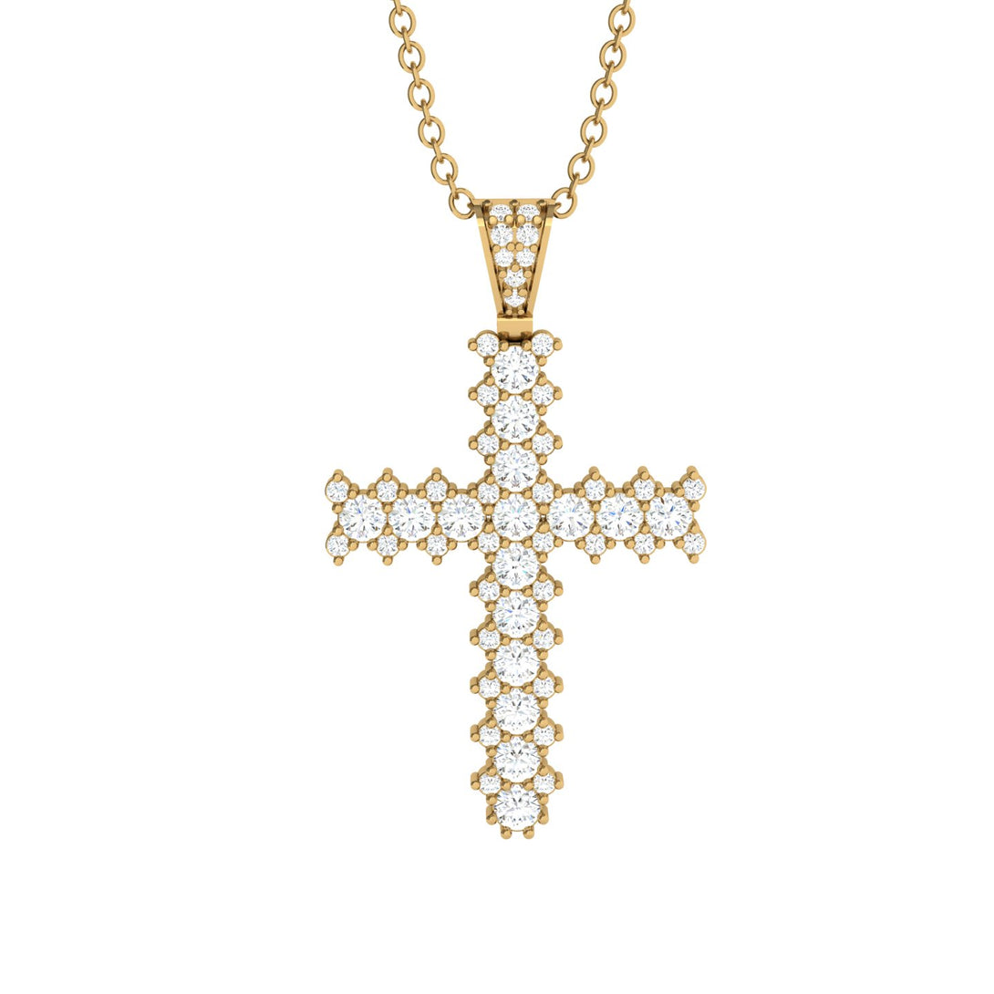 Glamorous Diamond Cross Pendant - Raymond No. 1