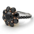 Two Tones Glamorous Black Diamond Halo Engagement Ring - Amaya No. 81