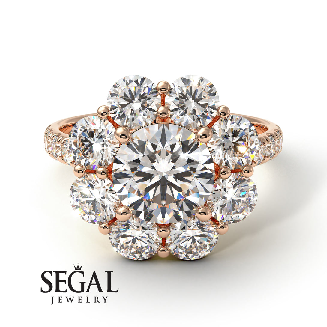 Glamorous Diamond Halo Engagement Ring - Amaya No. 2