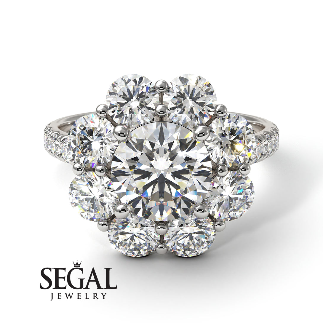 Glamorous Diamond Halo Engagement Ring - Amaya No. 3