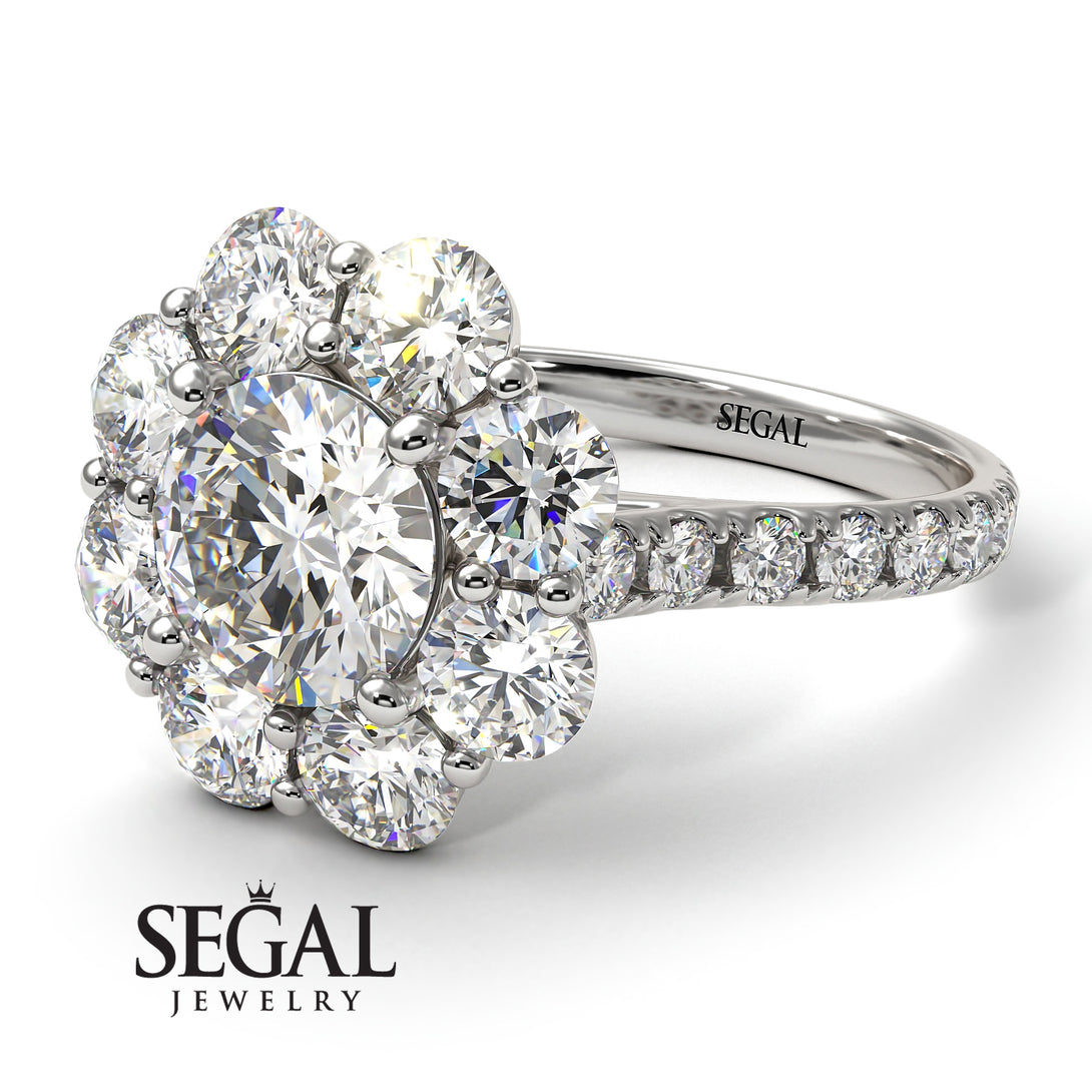 Glamorous Diamond Halo Engagement Ring - Amaya No. 3