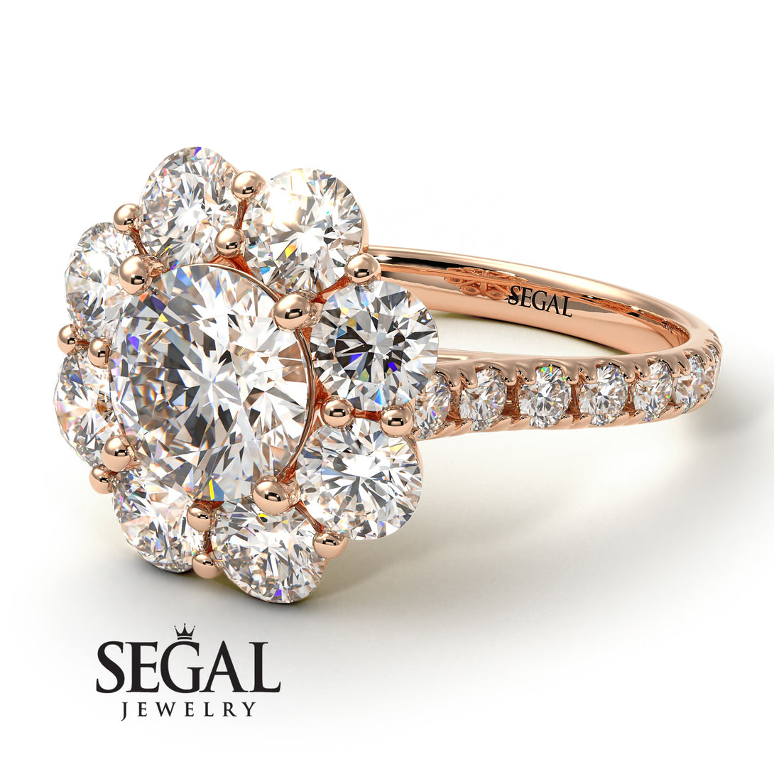 Glamorous Diamond Halo Engagement Ring - Amaya No. 2