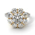 Two Tones Glamorous Diamond Halo Engagement Ring - Amaya No. 77