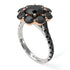 Two Tones Glamorous Black Diamond Halo Engagement Ring - Amaya No. 81