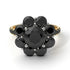 Two Tones Glamorous Black Diamond Halo Engagement Ring - Amaya No. 80