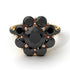 Two Tones Glamorous Black Diamond Halo Engagement Ring - Amaya No. 79