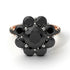 Two Tones Glamorous Black Diamond Halo Engagement Ring - Amaya No. 81