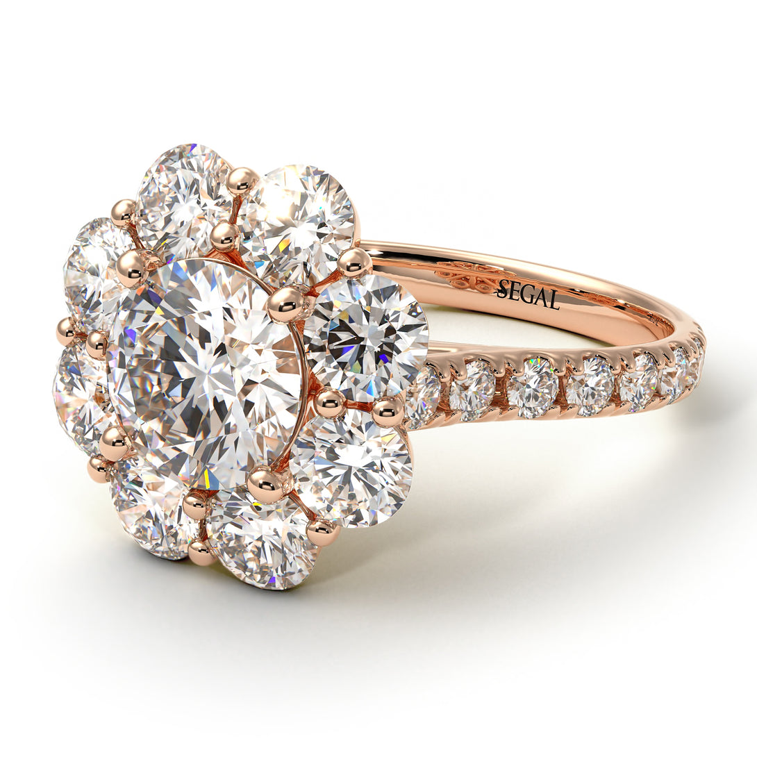Glamorous Diamond Halo Engagement Ring - Amaya No. 2