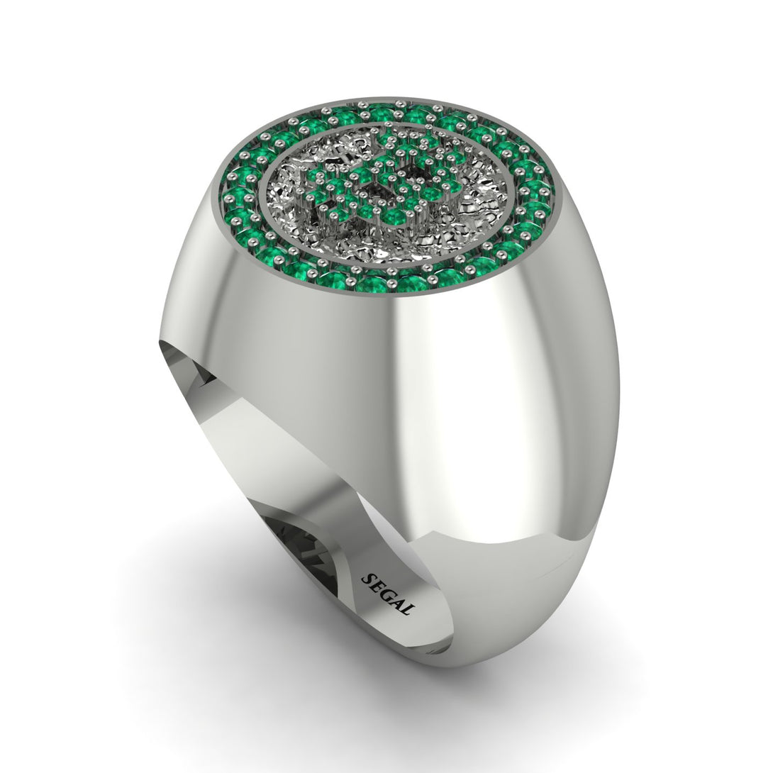 Glamorous Emerald Bitcoin Ring - Dominic No. 18