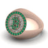 Glamorous Emerald Bitcoin Ring - Dominic No. 17