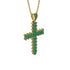 Glamorous Emerald Cross Pendant - Raymond No. 4
