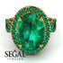 Glamorous Oval Emerald Ring - Jordyn No. 19