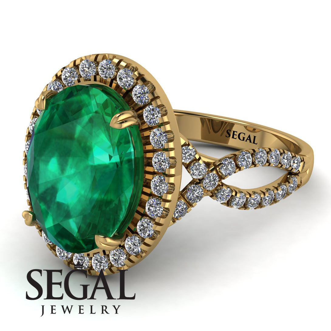 Glamorous Oval Emerald Ring - Jordyn No. 4