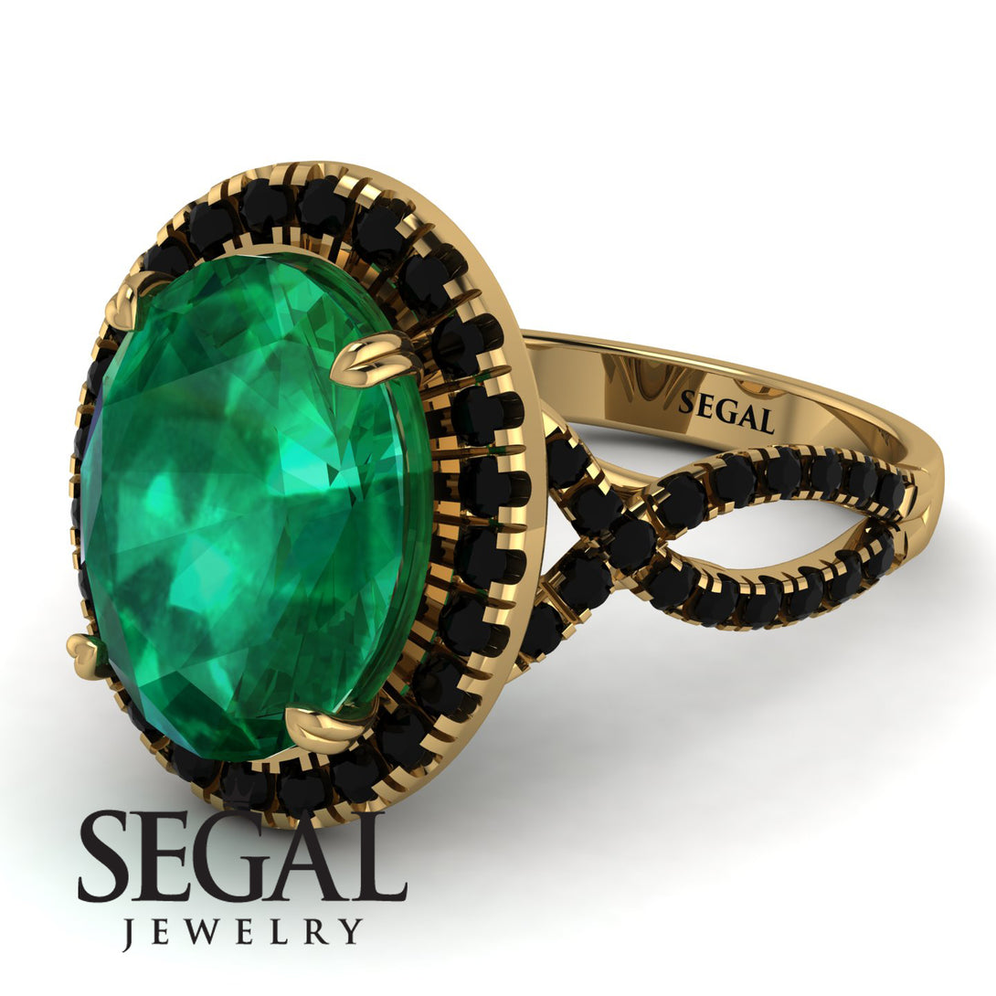 Glamorous Oval Emerald Ring - Jordyn No. 34