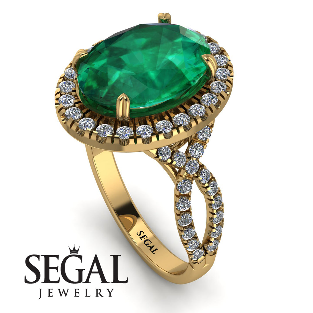 Glamorous Oval Emerald Ring - Jordyn No. 4