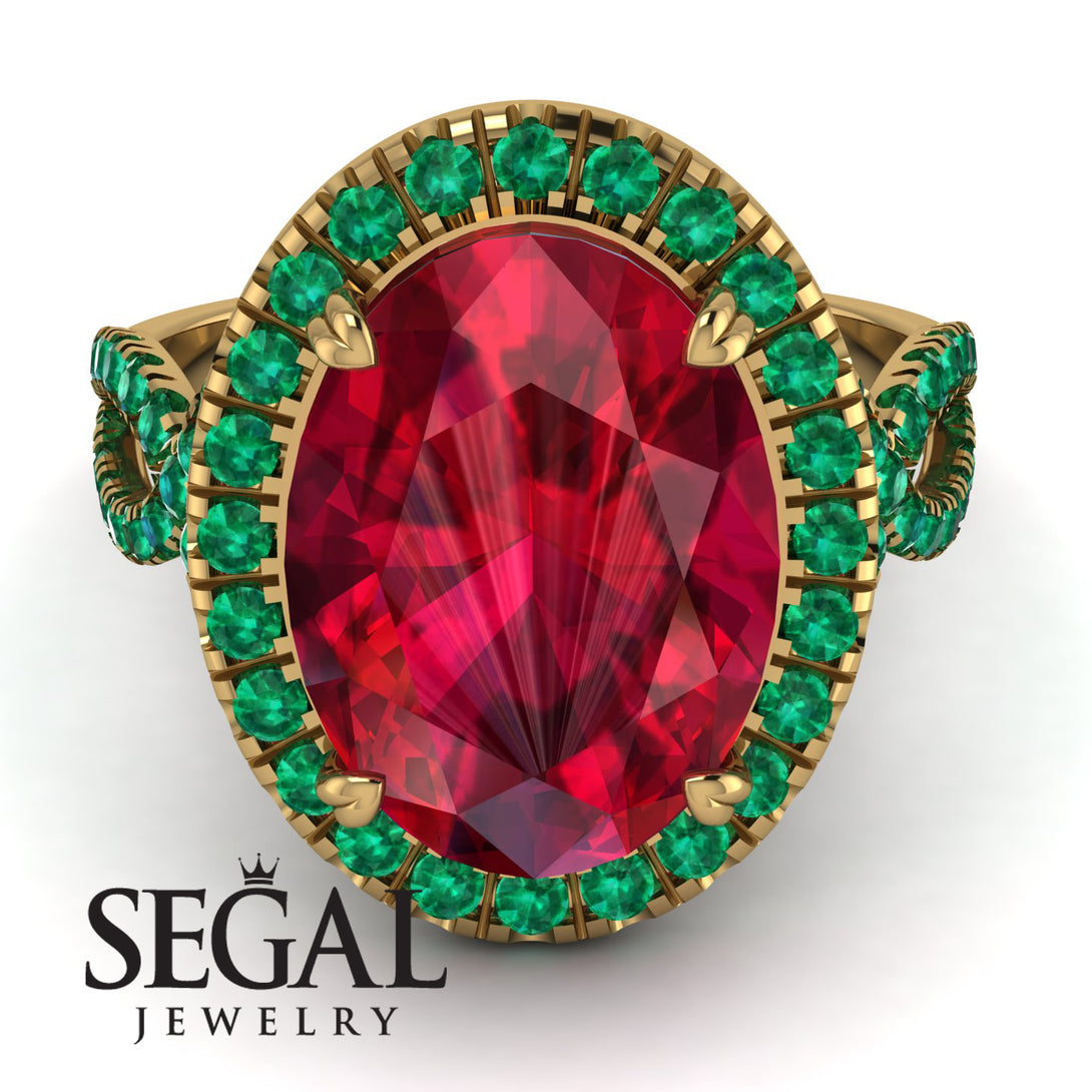 Glamorous Oval Ruby Ring - Jordyn No. 25