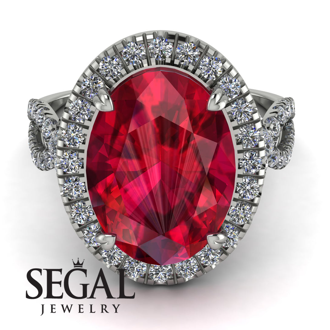 Glamorous Oval Ruby Ring - Jordyn No. 12