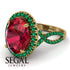 Glamorous Oval Ruby Ring - Jordyn No. 25