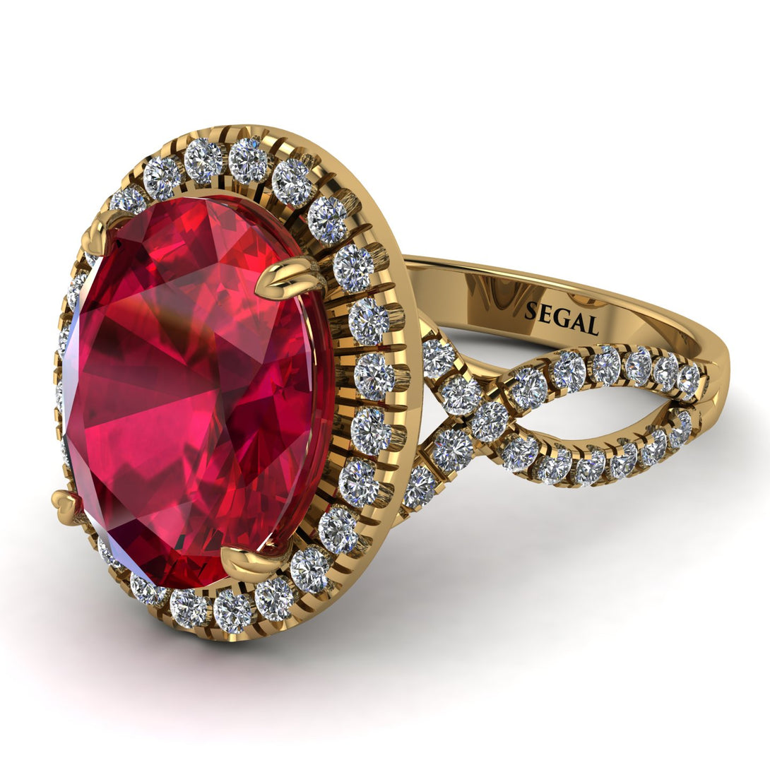 Glamorous Oval Ruby Ring - Jordyn No. 10