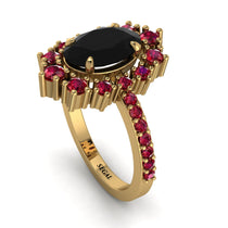 Glamorous Oval Black Diamond Ring - Emily No. 52 image 1